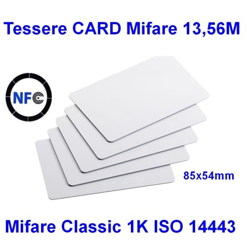 Badge Card Tessera Mifare 13,56Mhz 1K ISO 14443